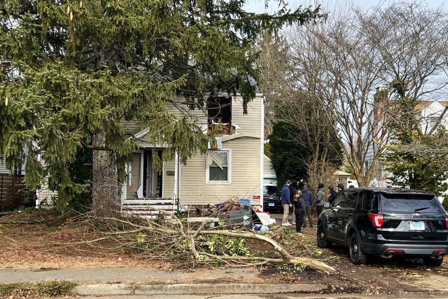 Stamford police continue to investigate on Dec. 4, 2025 after a deadly standoff Monday Dec. 2, 2025 resulted in the exchange of gunfire between officers and a homeowner who was being evicted from the house on Oaklawn Avenue. Stamford police say they found pipe bombs and molotov cocktails inside the home, along with an unidentified decomposing body.