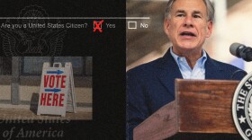 A photo illustration featuring Gov. Abbott. 