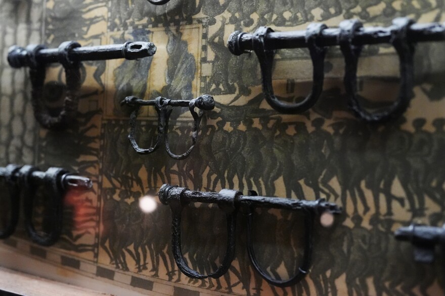 Ankle shackles recovered from the wreck of the British slave ship 