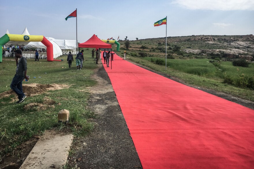 A red carpet was placed to welcome Eritreans to Ethiopia as two land border crossings between the countries were reopened in September, in Zalambessa, Ethiopia.