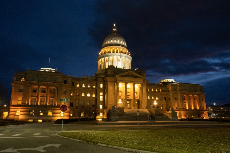 The Idaho Capitol building at dawn