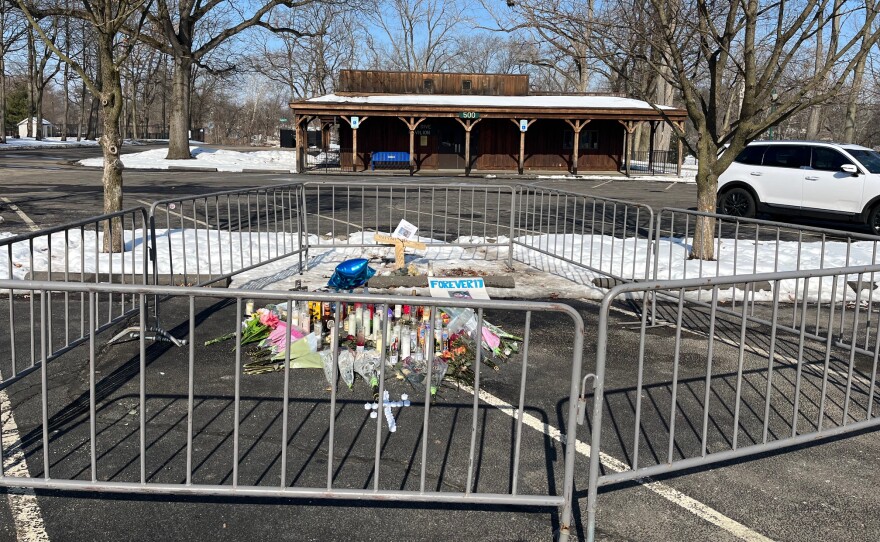 A memorial to 17-year-old Bryan Ramirez Gomez at High Dive Park Pavilion in Elkhart.