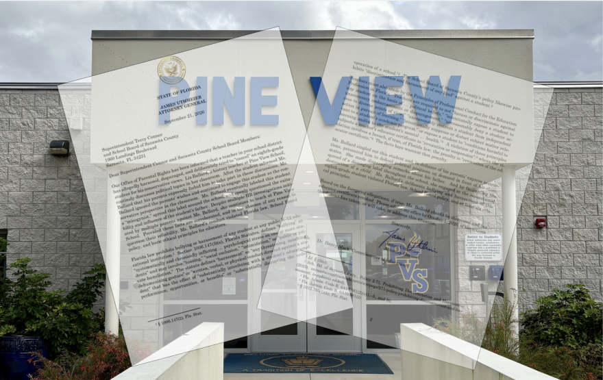 Florida Attorney General James Uthmeier sent a letter to Sarasota County Schools alleging that a Pine View teacher mistreated an eighth-grade student over his political views. Uthmeier said that if the allegations were true, the teacher should be fired and her teaching certificate revoked.