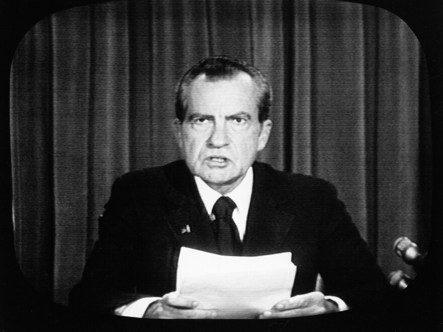 President Richard Nixon resigned from office before the House voted on impeachment, announcing his decision on television on Aug. 8, 1974.