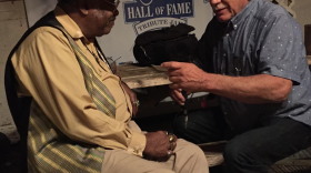 Tom Wilmer speaking with Lloyd "Teddy" Johnson and Teddy's Juke Joint