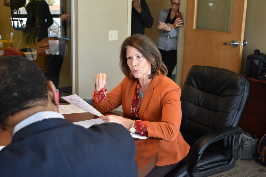 Congresswoman Cheri Bustos met with community leaders at the Carver Center on Friday to discuss lowering the cost of health care.