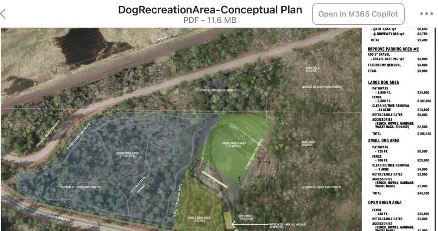 Marquette dog park plan