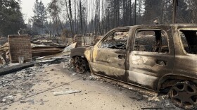 The remains of a home in North Spokane on Sunday, Aug. 2, 2026.
