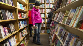 Shoppers browse among the narrow rows of books at The Book Loft of German Village in Columbus, Ohio. (Jonathan Elderfield/AP)