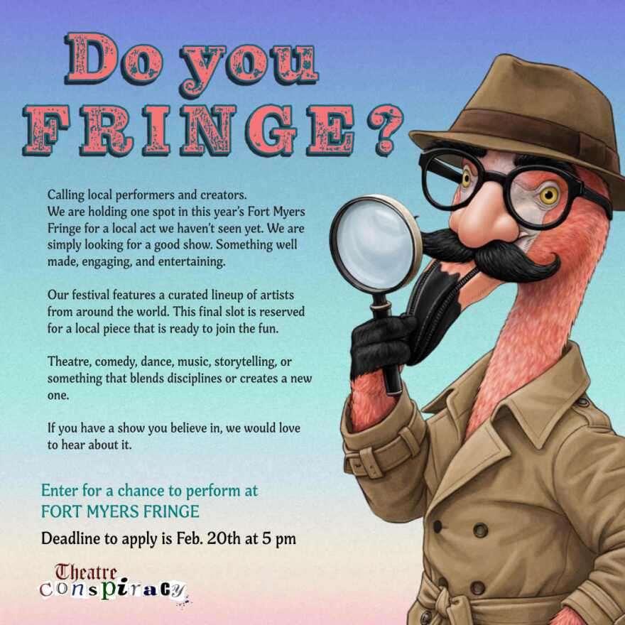 Theatre Conspiracy poster for Fringe Fort Myers 2026