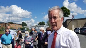 Massachusetts Congressman Richard Neal speaks with reporters. 