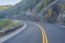 A newly reconstructed section of the Blue Ridge Parkway in Allegheny County, N.C. 