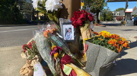 Memorial for Daniel Plebanek on site of accident