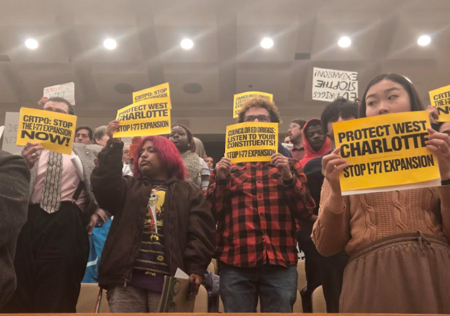 Opponents of the Interstate 77 lane project packed the City Council chamber Monday night.