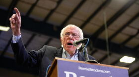 Bernie Sanders speaks to an enthusiastic crowd at the Mesquite Rodeo Arena near Dallas during a campaign rally Friday. 