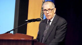 Former U.S. Rep. Peter Deutsch speaks to the Statewide Charter School Board on Jan. 12 in Oklahoma City to present an application to open an online Jewish charter school in Oklahoma.