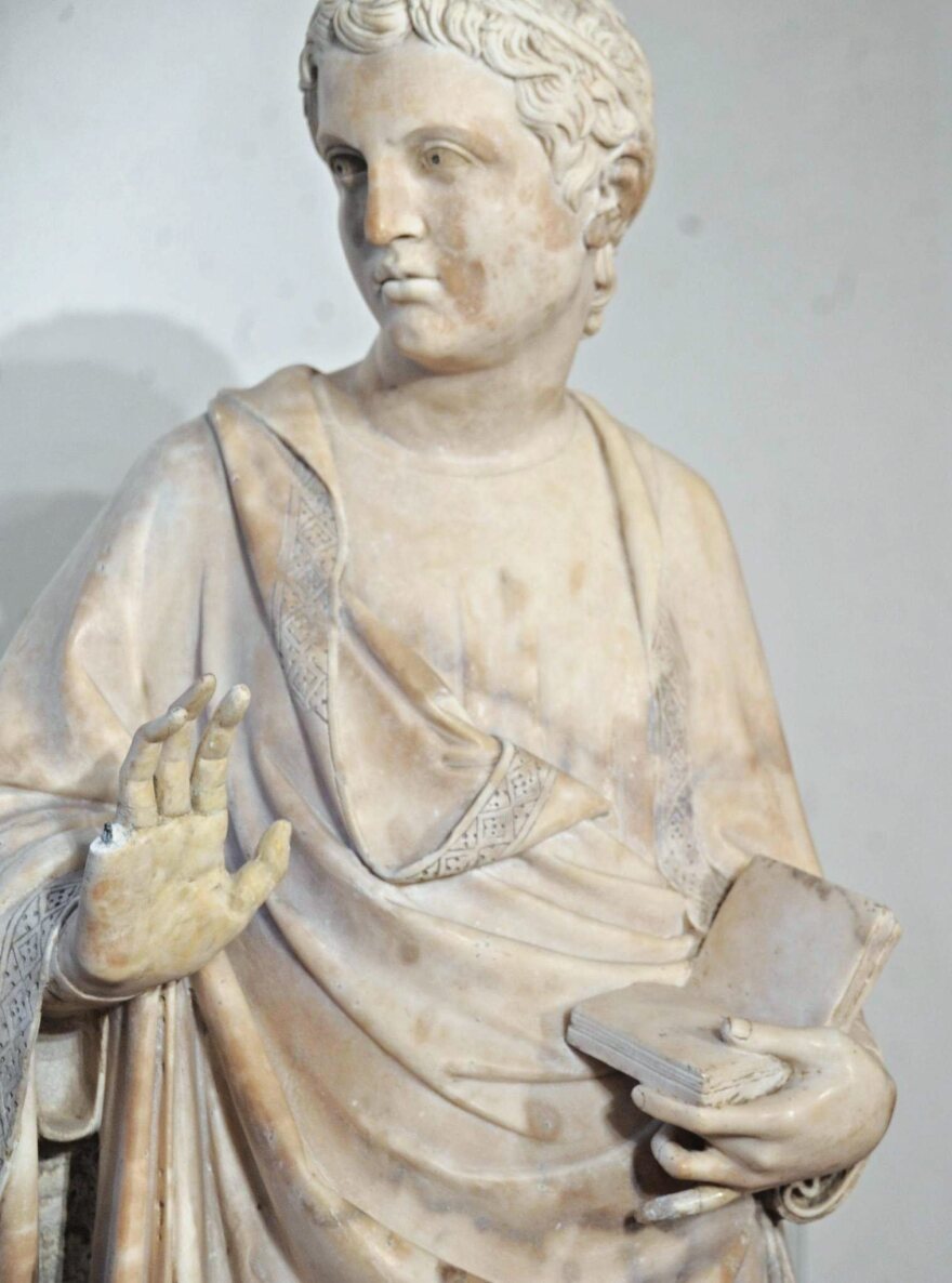 The damaged statue in Florence's Museo dell'Opera.