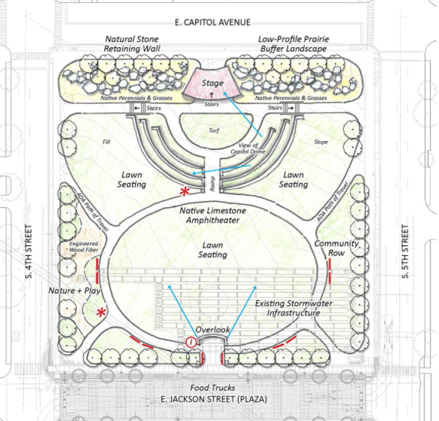 Conceptual drawing of Y block in Springfield, Illinois.