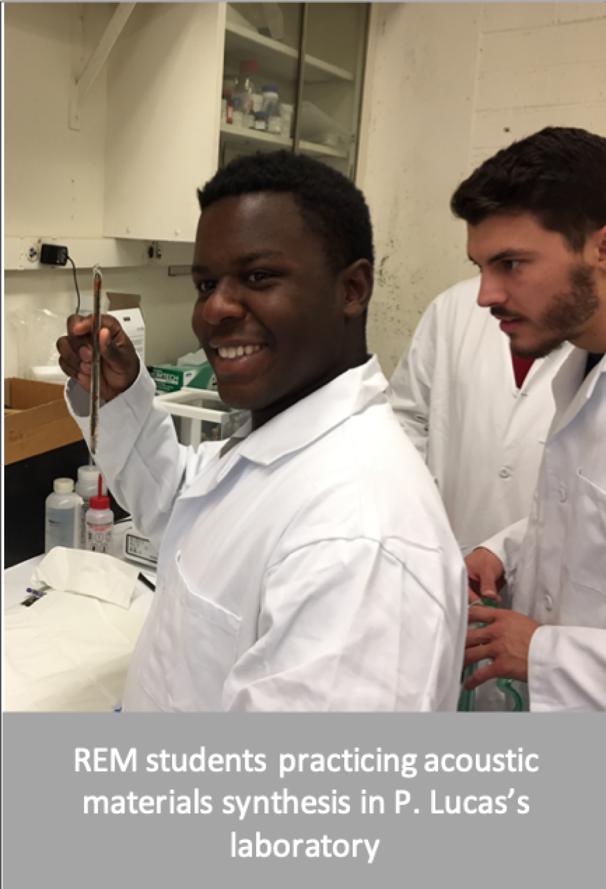 (REM) students practice acoustic materials synthesis.