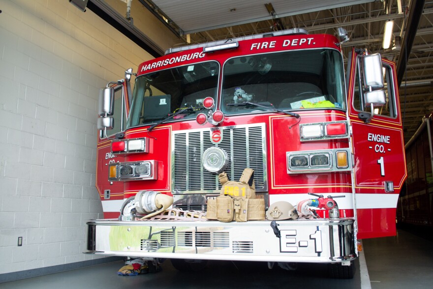An engine sits in Fire Station 1 on Maryland Avenue.