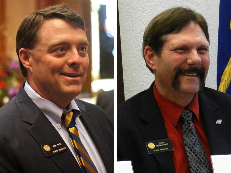 Sens. Jack Tate (left) and Randy Baumgardner