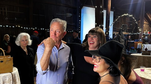 Gov. Ned Lamont joins Connecticut Tourism Director Rachel Lenda and a local blogger to celebrate the launch of the state's new Haunted History Trail in Wethersfield on September 16, 2026.