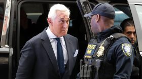Roger Stone, a longtime adviser to President Donald Trump, arrives at the Prettyman United States Courthouse before facing charges from Special Counsel Robert Mueller that he lied to Congress and engaged in witness tampering.