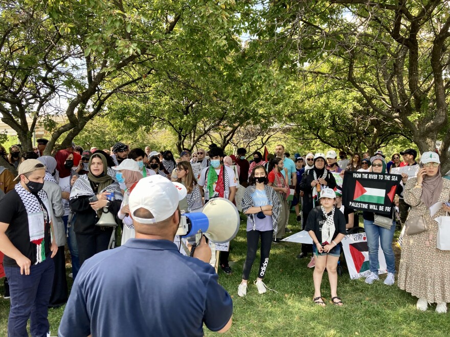 Protesters marched from Waterfront Park to Metro Hall on Sunday, May 23, 2021.