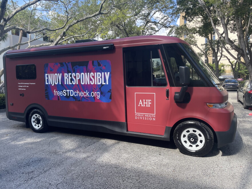 "Wellness on Wheels" the fully electric mobile STI testing and treatment vehicle. The vehicle was unveiled Aug 28 2026 by the AIDS Healthcare Foundation.