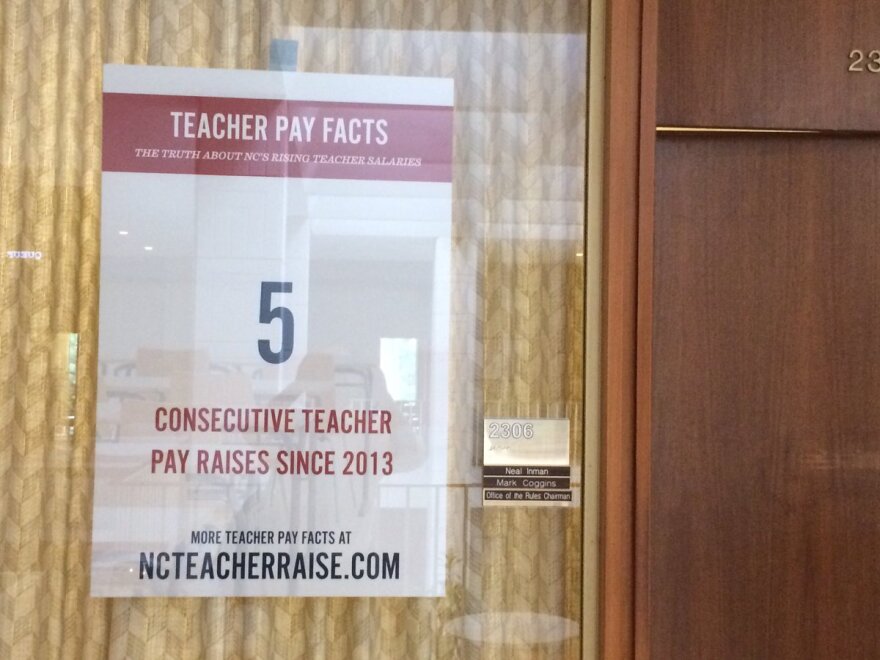 The message that Republicans in the General Assembly highlighted was that teachers have gotten raises under their leadership. That in addition to a 6.2 percent teacher pay increase in 2018-19 budget. NC ranks 39th nationally in pay and per pupil spending.