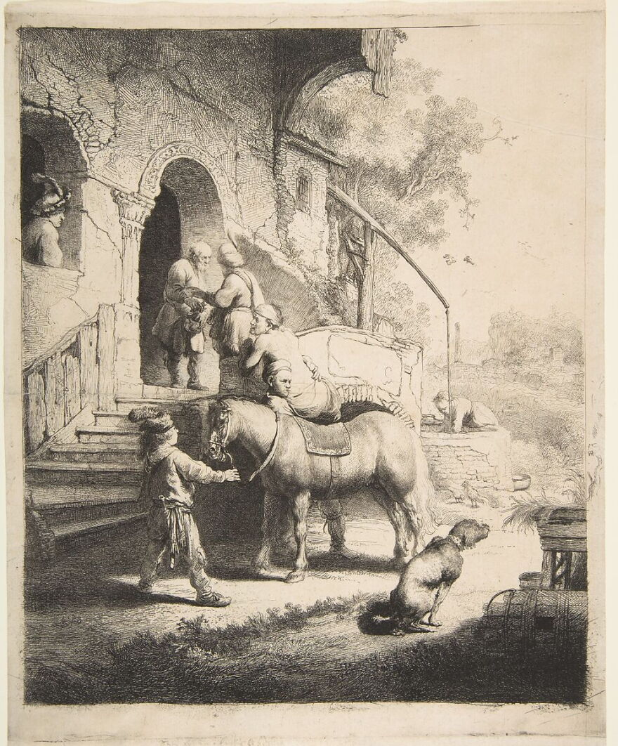 Rembrandt print 'The Good Samaritan'