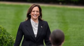 Vice President Kamala Harris arrives to speak from the South Lawn of the White House in Washington, Monday, July 22, 2024, during an event with NCAA college athletes. This is her first public appearance since President Joe Biden endorsed her to be the next presidential nominee of the Democratic Party.