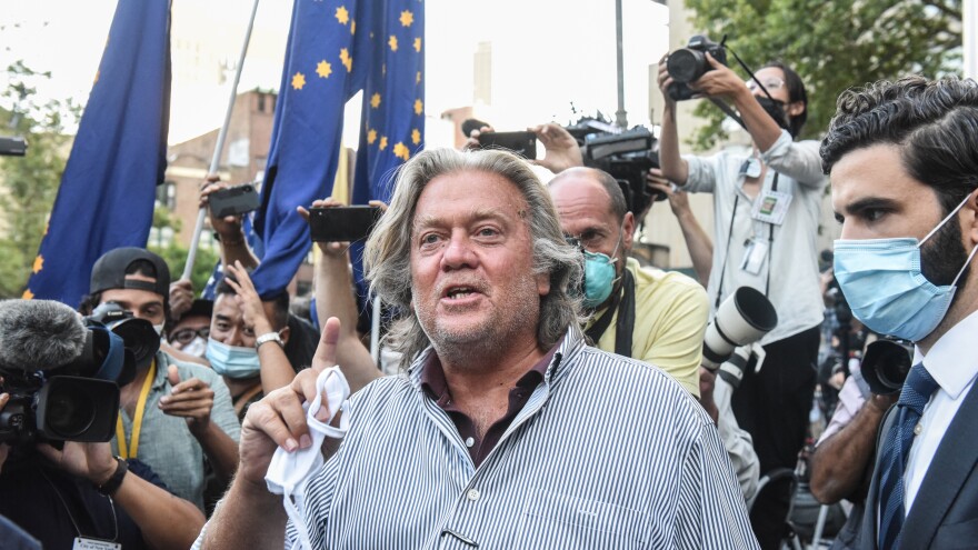 Former White House chief strategist Steve Bannon is seen on Aug. 20, 2020.
