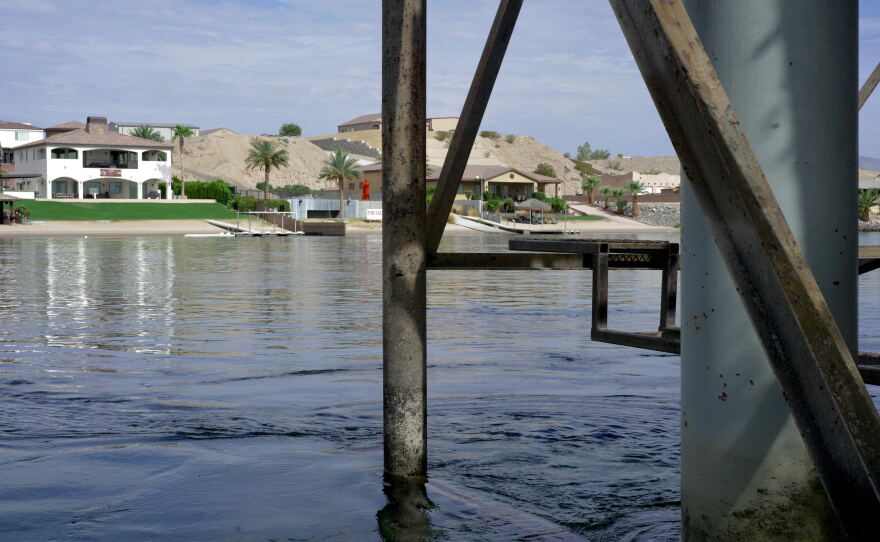 Colorado River water is seen on the Fort Mojave Indian Tribe Reservation.