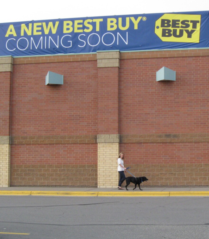 Outside the Richfield, Minn., store on Thursday, a banner announces the coming changes.