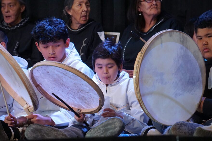 This dance group from Point Hope was one of many that performed at the Alaska Federation of Natives convention.