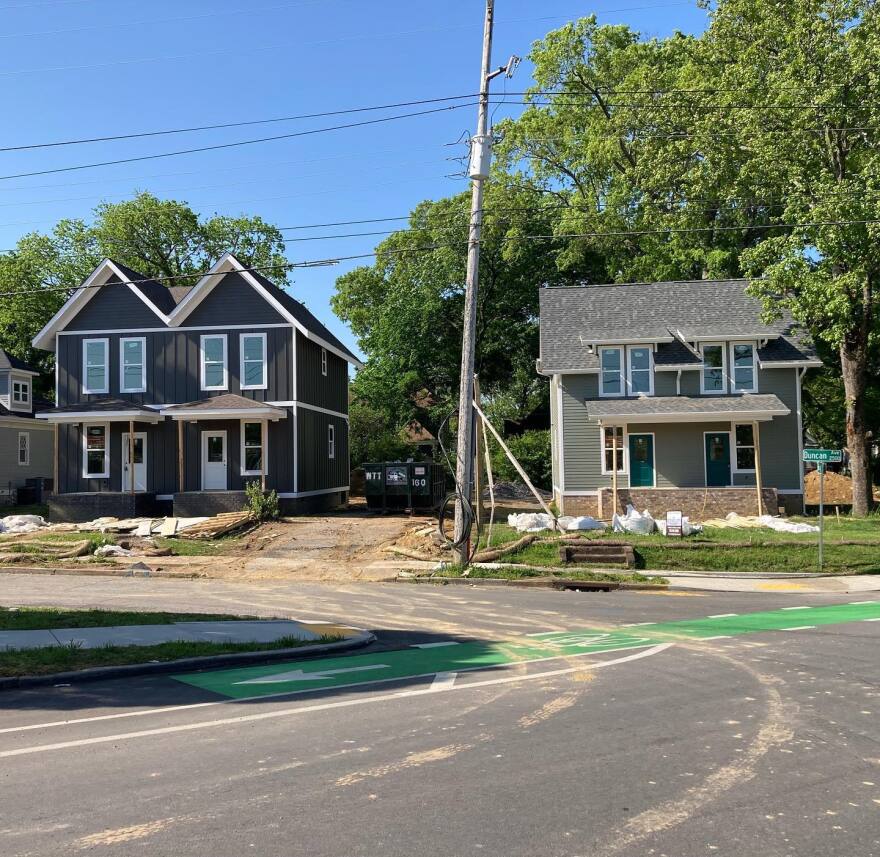 A duplex project under construction in Chattanooga.