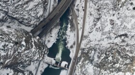 The Colorado River flows through the Shoshone diversion structure on Jan. 29, 2024. A group trying to purchase Shoshone's water was set to receive $40 million from the federal government. Their efforts, along with dozens of other projects across the West, will have to wait.