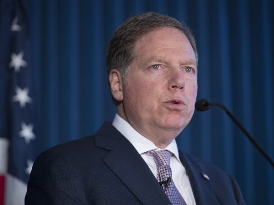 U.S. Attorney for the Southern District of New York Geoffrey Berman announces charges against Rochester Drug Co-Operative at a news conference.