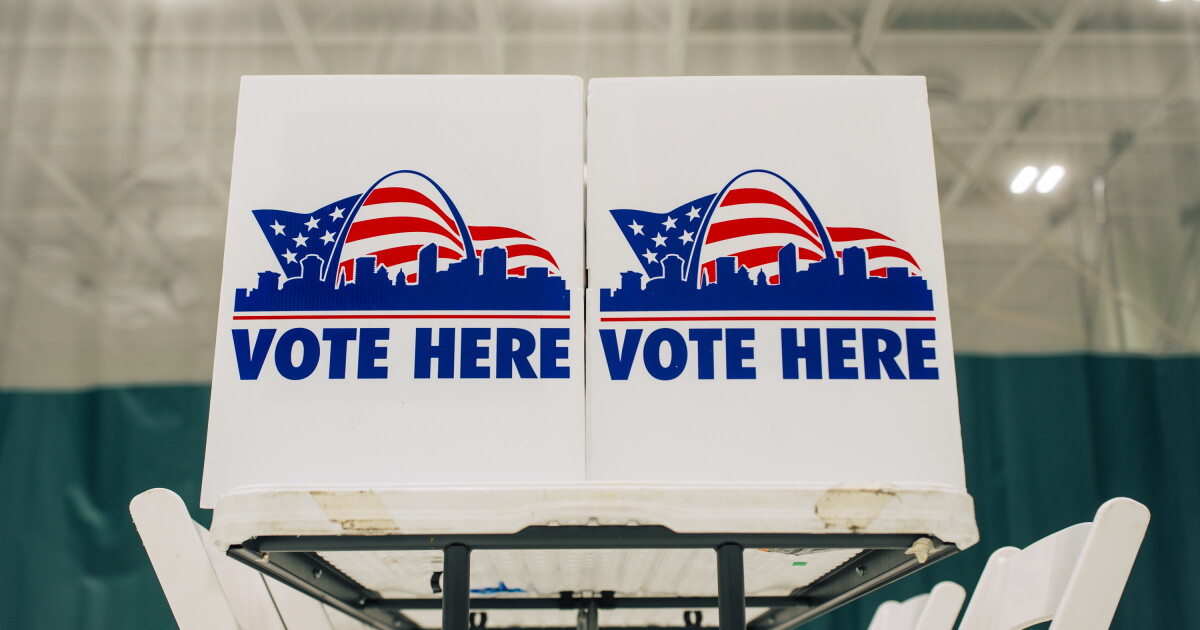 Voting booths are set up in the gym of Mullanphy-Botanical Garden Investigative Learning Center during Election Day on Tuesday, April 7, 2026, in St. Louis’ Shaw neighborhood.