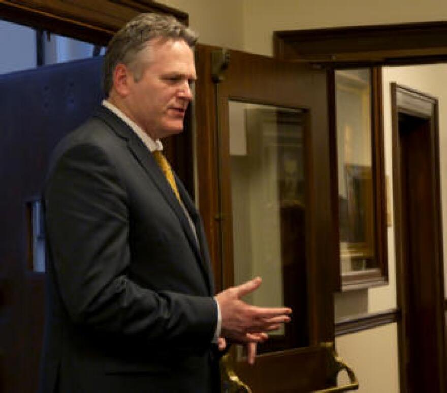 Gov. Mike Dunleavy at the Capitol on March 7, 2019 (Photo by Skip Gray/360 North)