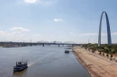The Mississippi River at St. Louis, Missouri, last fall. The river is experiencing low levels for the fourth year in a row, which likely will increase the cost of shipping grain and fertilizer for farmers.