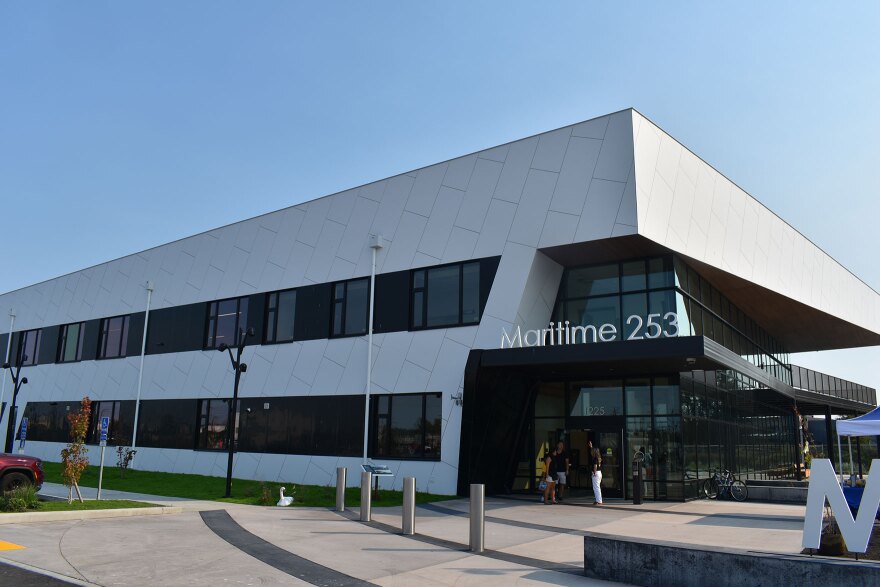A new skills center for high school students in Pierce County sits at the Port of Tacoma, on the new Maritime Center campus, where the port’s new business center is under construction.