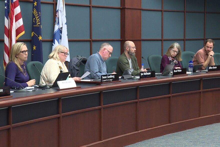 Members of the Plan Commission expressed their doubts about the project, many with concerns that the new petition prioritizes residential units over office spaces. (Alex Eady, WTIU/WFIU News)