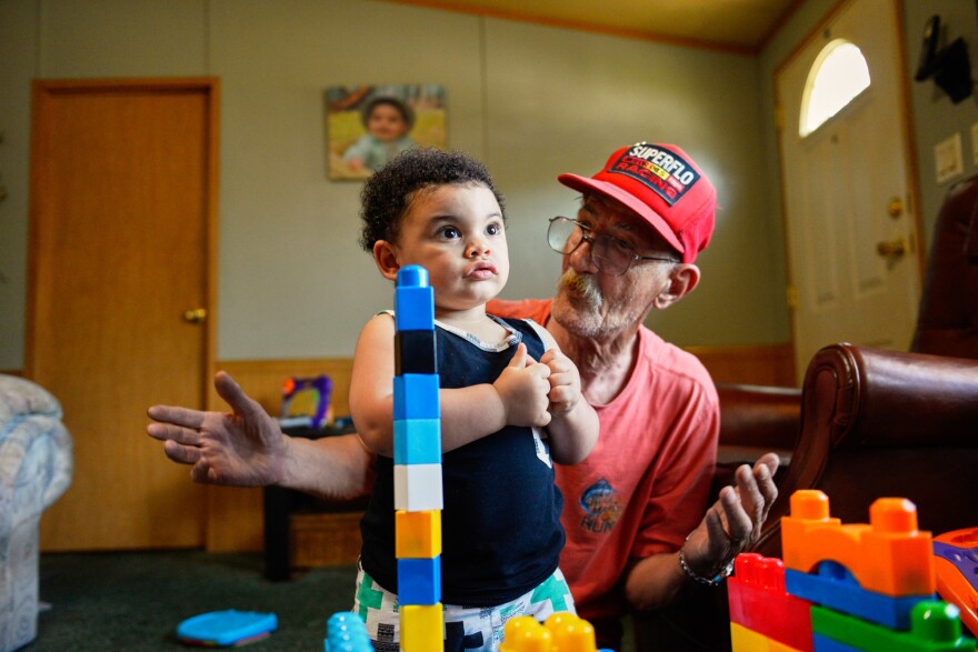 Jack Zimmerman (right) has been a key player in his daughter, Kelly's recovery, driving her to all her appointments and helping her take care of her young son Jaxton (left).