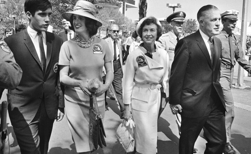 George Romney, then the governor of Michigan, walks with family members to the World's Fair in New York in May 1964. Mitt is at far left.