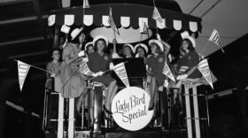 1964 Lady Bird Johnson and supporters on the Lady Bird Special train.