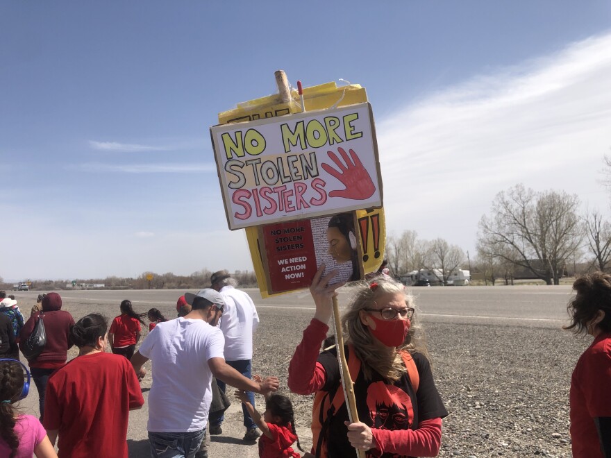 Missing and Murdered Indigenous Person march 2022 on the Wind River Reservation.