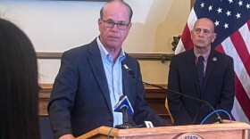 Gov. Mike Braun field a variety of questions after he ceremonially signed Senate Enrolled Act 76, an immigration enforcement bill, into law.