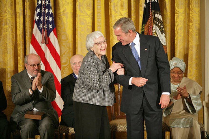 Harper Lee being awarded the Presidential Medal of Freedom, November 5, 2007.
